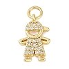 Rack Plating Brass Micro Pave Cubic Zirconia Pendants KK-H509-36G-1