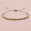 Glass & Brass Round Beads Braided Bead Bracelets RD6595-14-1