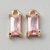 Golden Plated Brass Cubic Zirconia Charms ZIRC-WH0015-01G-07-1
