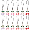 12Pcs Cell Phone Strap Charm 3D Cherry Acrylic Charm Hanging Keychain for Women HJEW-PH01851-1