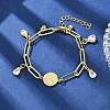 Rack Plating Teardrop Brass Micro Pave Cubic Zirconia Charm Bracelets BJEW-L702-01G-3