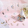 Rabbit with Moon Alloy Enamel Pendant Stitch Markers HJEW-SC00011-4