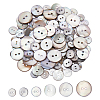 120Pcs 6 Styles Dyed Natural Shell Buttons BUTT-WR0001-42A-1