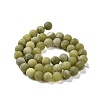 Round Frosted Natural TaiWan Jade Bead Strands X-G-M248-10mm-02-5