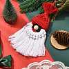 Christmas Handmade Woven Macrame Cotton Thread Santa Claus Pendant Decorations HJEW-JM02455-4