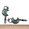 Natural Green Aventurine Crescent Moon Big Pendants G-B073-04R-01-3