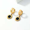 Elegant Sunflower Stainless Steel Hoop Earrings SR6616-3