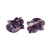 Natural Amethyst Hamsa Hand with Eye Figurines DJEW-N003-04B-2