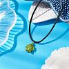 Summer Beach Dyed Synthetic Turquoise Turtle Pendant Necklaces NJEW-JN05057-2