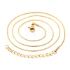 304 Stainless Steel Round Snake Chain Necklaces for Women NJEW-G140-06A-G-2