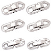 6Pcs 3 Style 304 Stainless Steel Fold Over Clasps STAS-BBC0007-55-1