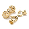 Brass Micro Pave Cubic Zirconia Fold Over Clasps KK-U037-33G-3