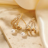 Bright Exquisite Brass Clear Cubic Zirconia Stud Earrings for Stylish and Chic Look SG9124-2-5