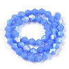 Imitation Jade Bicone Frosted Glass Bead Strands EGLA-A039-J6mm-MB04-3