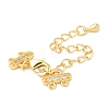 Brass Curb Chain Extenders with Micro Pave Cubic Zirconia X-KK-I705-17G-3