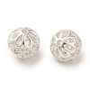Rack Plating Brass Pave Cubic Zirconia Beads KK-M285-32A-S-1