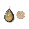 Natural Crackle Agate Pendants PALLOY-JF01867-01-2