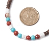 Summer Beach Natural Red Jasper & Synthetic Turquoise & White Shell & Coconut Beaded Necklaces NJEW-JN05011-3