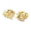 Rack Plating Brass Clear & Black Cubic Zirconia Bear Connector Charms KK-C084-15A-G-2