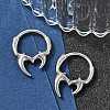 Horn 316 Surgical Stainless Steel Hoop Earrings EJEW-G416-28AS-1