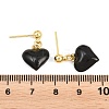 Valentine's Day Heart Brass Enamel Dangle Stud Earrings EJEW-Z164-19G-03-4