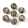 ABS Plastic Leopard Print Round Beads SACR-T017-75A-02-1