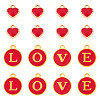 32Pcs 5 Styles Golden Plated Alloy Enamel Charms ENAM-TA0003-13B-1