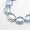 Faceted Electroplate Crystal Glass Oval Beads Strands EGLA-F059B-13-1