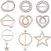 SUPERFINDINGS 9Pcs 9 Style Alloy Rhinestone Slide Bowknot Buckles & Scarf Clips Brooches JEWB-FH0001-06-1