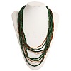 Bohemian Style Wood & Glass Seed Beaded Multilayer Long Necklaces for Women FS-WG013E3-01-1