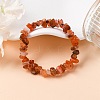 Unisex Chip Natural Carnelian/Red Agate Beaded Stretch Bracelets BJEW-S143-01-1