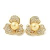 Rack Plating Brass Micro Pave Clear Cubic Zirconia Stud Earrings EJEW-H014-13G-03-1