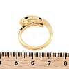 Brass Micro Pave Clear Cubic Zirconia Cuff Rings for Women RJEW-P132-01G-5