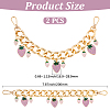 2Pcs Alloy Enamel Strawberry Charm Aluminum Bag Decorative Chains HJEW-BBC0001-27A-2