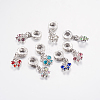 Alloy Rhinestone European Dangle Charms PALLOY-F199-44-1