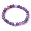 Natural Weathered Agate Beads Stretch Bracelets for Women BJEW-JB11412-02-2