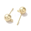 Brass Studs Earrings Finding KK-K383-03C-G-2