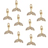 10Pcs Brass Micro Pave Cubic Zirconia Pendant ZIRC-SZ0001-60-1