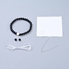 Feng Shui Natural Black Agate(Dyed & Heated) Beaded Stretch Bracelets BJEW-JB05021-03-3