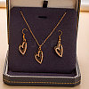 Alloy Rhinestone & Enamel Pendant Necklaces & Dangle Earrings Sets for Women FS-WGD52C4-01-1