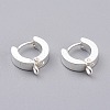 304 Stainless Steel Huggie Hoop Earrings Findings STAS-I167-01C-S-1