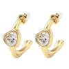 Valentine's Day 304 Stainless Steel & Clear Cubic Zirconia Stud Earrings EJEW-G468-02G-2