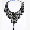Gothic Alloy Glass Lace Heart Statement Bib Choker Necklaces for Women FS-WGE10D6-01-2