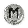 925 Sterling Silver Flat Round with Letter Beads LS-STER-G044-01AS-M-1