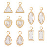 10Pcs 5 Styles Brass Cubic Zirconia Pendants KK-TADJ0001-30B-1