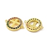Real 18K Gold Plated Brass Micro Pave Colorful Cubic Zirconia Connector Charms KK-L209-057G-02-2