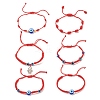 6Pcs 6 Style Resin Evil Eye Braided Bead Bracelets Set BJEW-JB08340-1