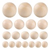 100Pcs 4 Style Natural Wooden Round Ball WOOD-LS0001-39-2