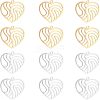 Unicraftale 12Pcs 2 Colors 201 Stainless Steel Filigree Charms STAS-UN0029-90-1