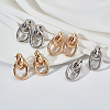 ANATTASOUL 4 Pairs 4 Style Alloy Interlocking Circle Rings Dangle Stud Earrings for Women EJEW-AN0002-90-7